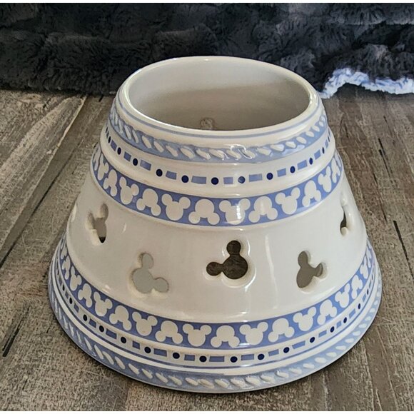 Disney Mickey Mouse Ceramic Candle Topper Holder Gourmet Mickey Blue White - Picture 2 of 7